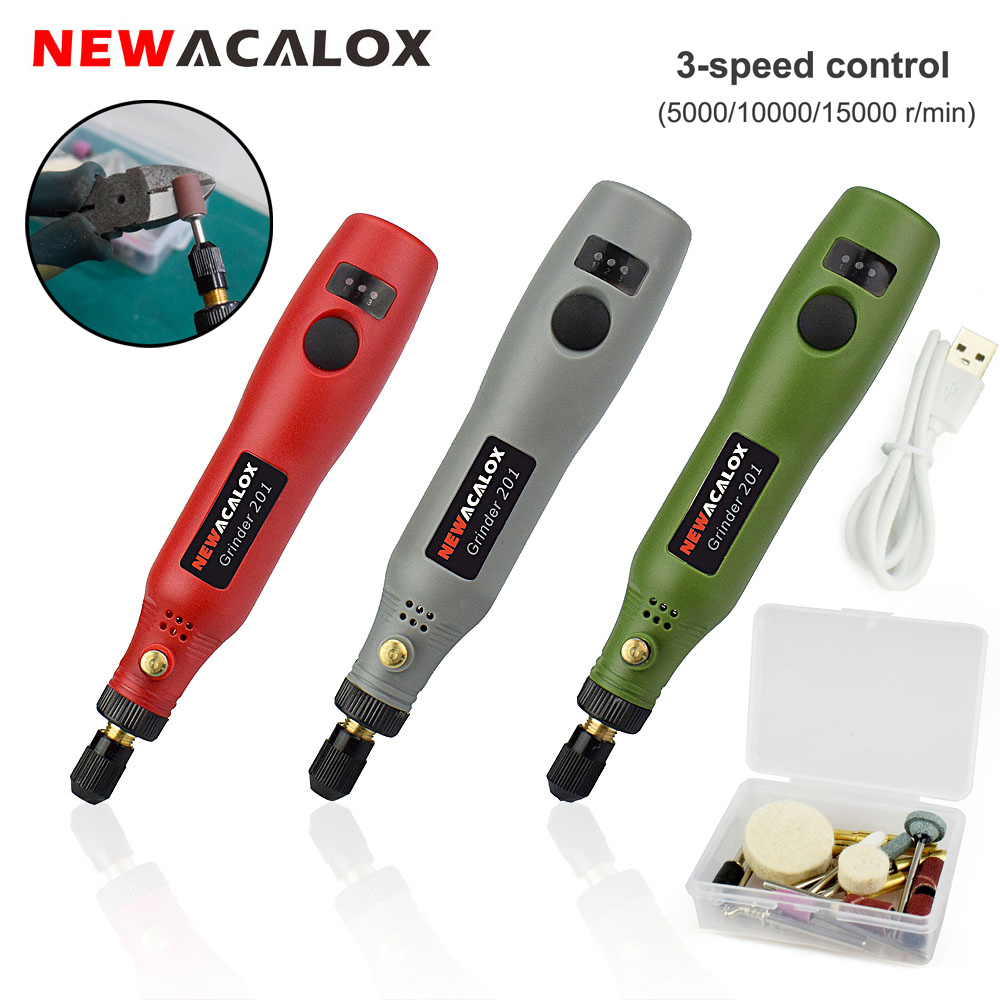 Cordless Rotary Tool Kit Accessories - NEWACALOX USB Sạc 10W Máy Mini