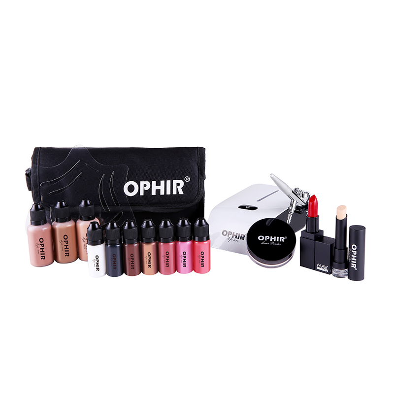 Airbrush Kit With Mini Compressor - OPHIR Pro Trang Điểm Đặt 0.3
