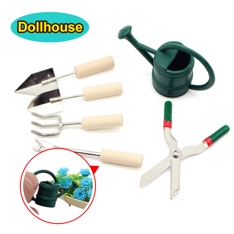 Garden Tools - 1/12 Dollhouse Simulation Watering Can Spade