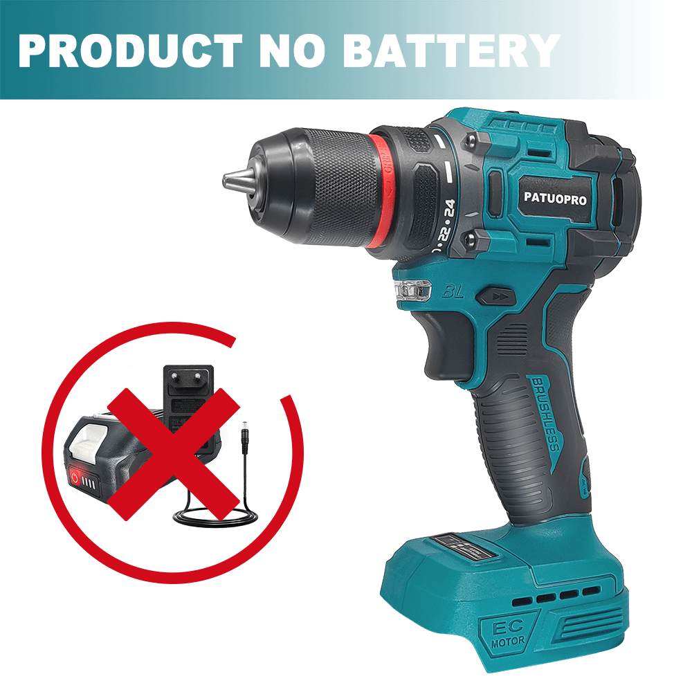 Brushless Cordless Electric Drill 18V - Brushless 10mm Electric Drill 60-100N.m Cordless