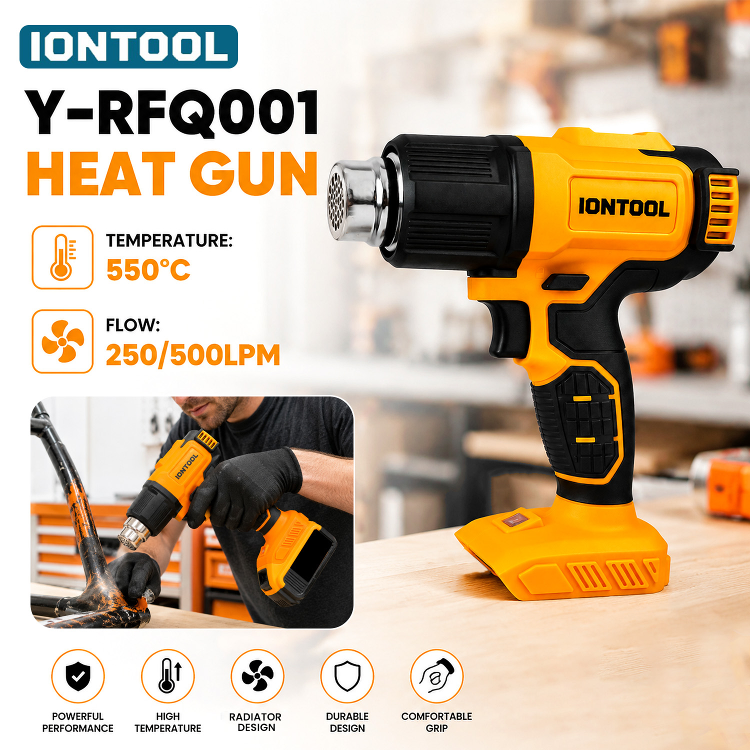 IONTOOL Yellow Cordless Heat G - đánh giá và giá Cordless Heat Gun For Shrink Tubing