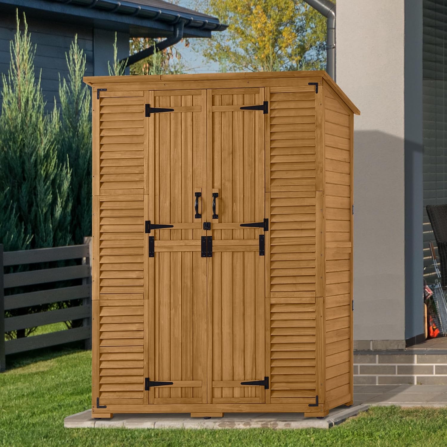Outdoor Storage Cabinet with S - đánh giá và giá Garden Tools