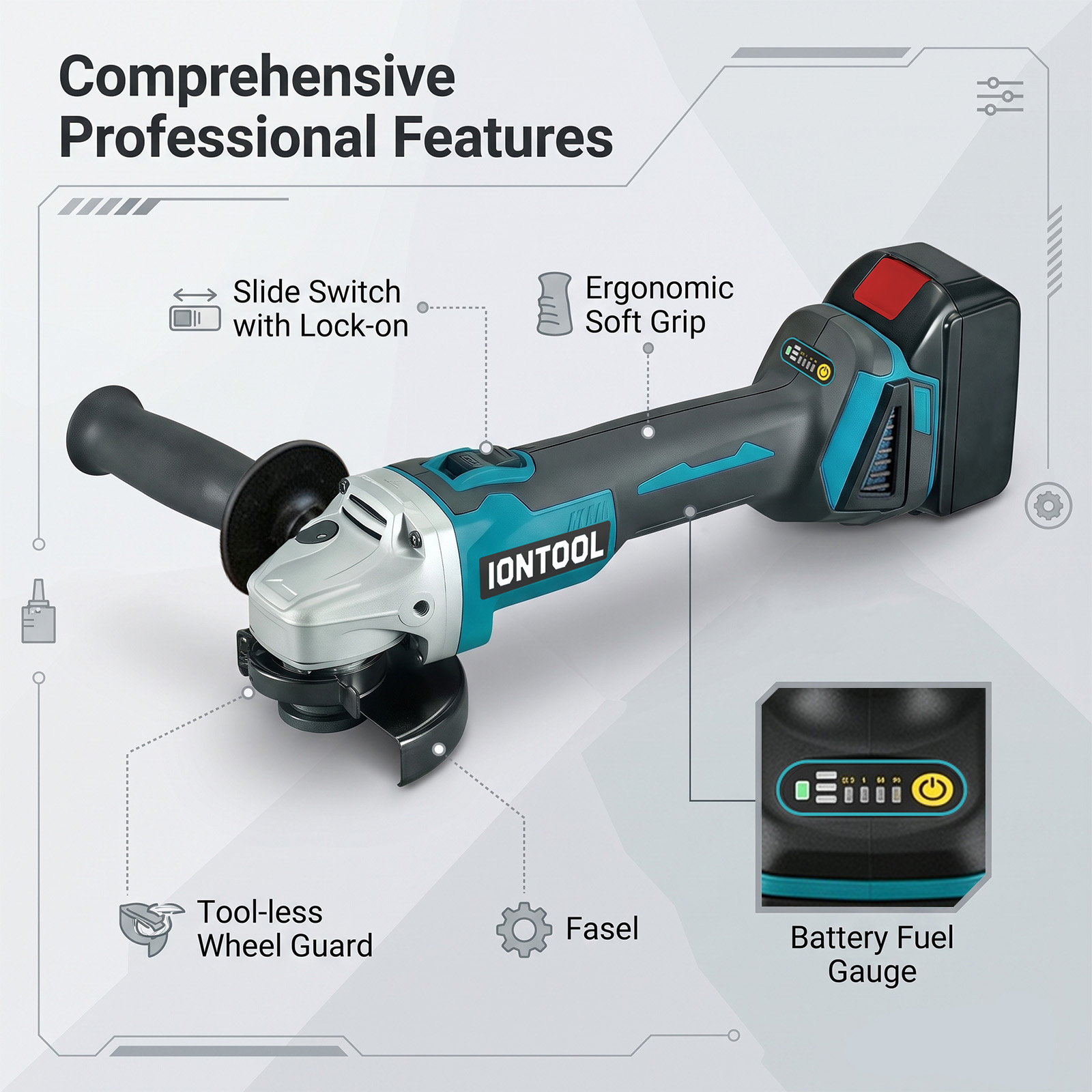IONTOOL 850W 100mm Cordless An - đánh giá và giá Brushless Angle Grinder Battery Powered
