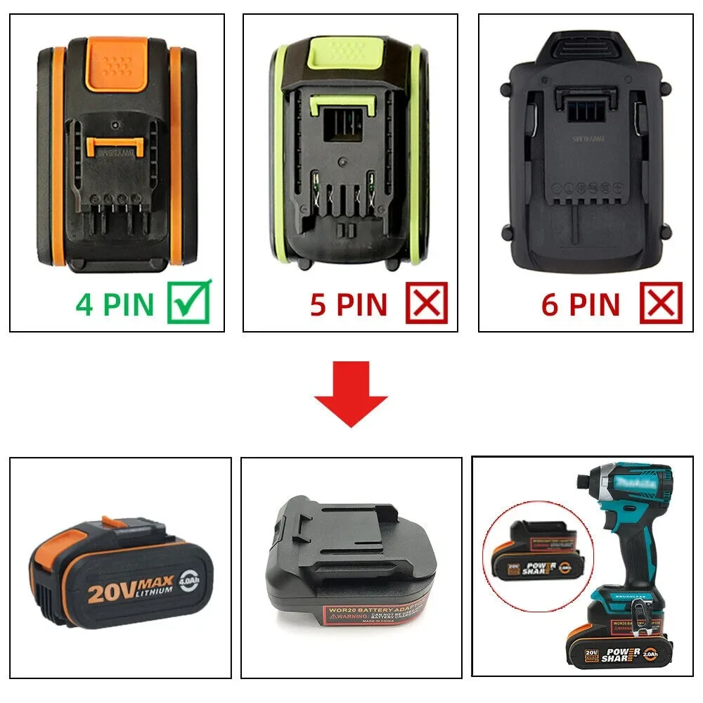 Converter Battery Adapter For  - đánh giá và giá Brushless Cordless Electric Drill 18V