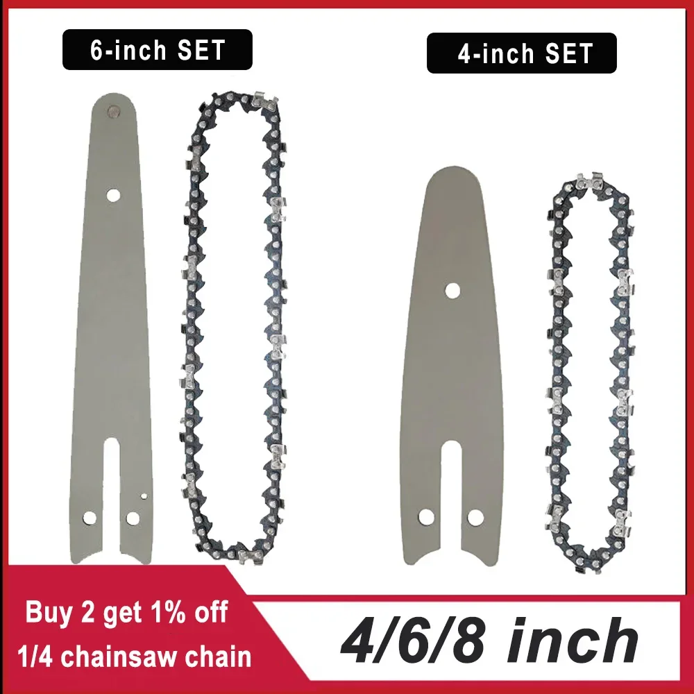 1/4 chainsaw chain 4/6/8 inch  - đánh giá và giá Mini Electric Chainsaw 6 Inch