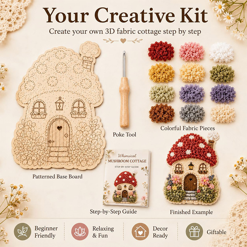 3D Mushroom House Poke Art DIY - đánh giá và giá Hand Tools