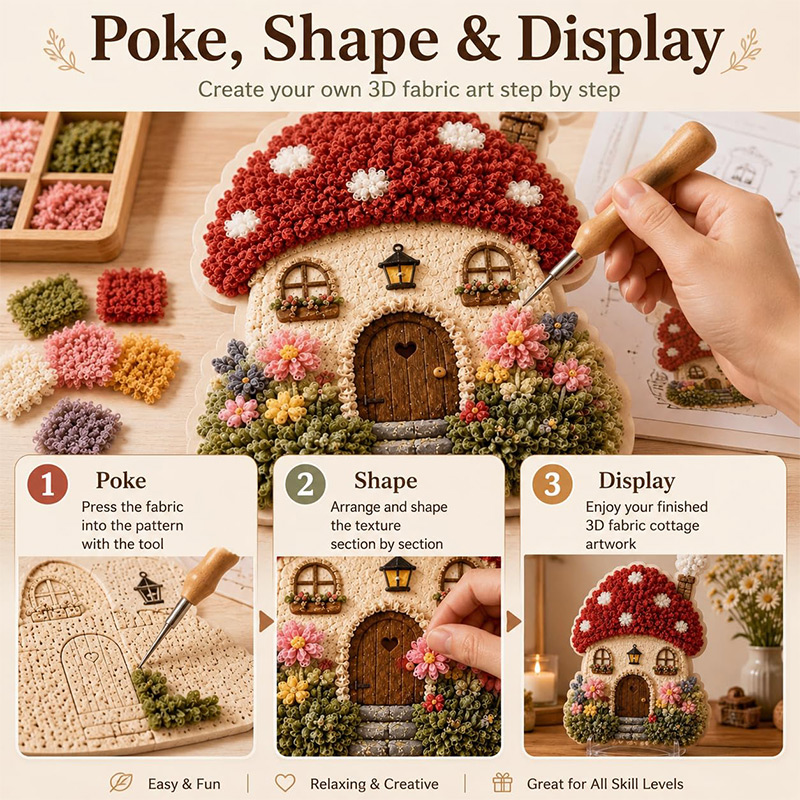 3D Mushroom House Poke Art DIY - đánh giá và giá Hand Tools