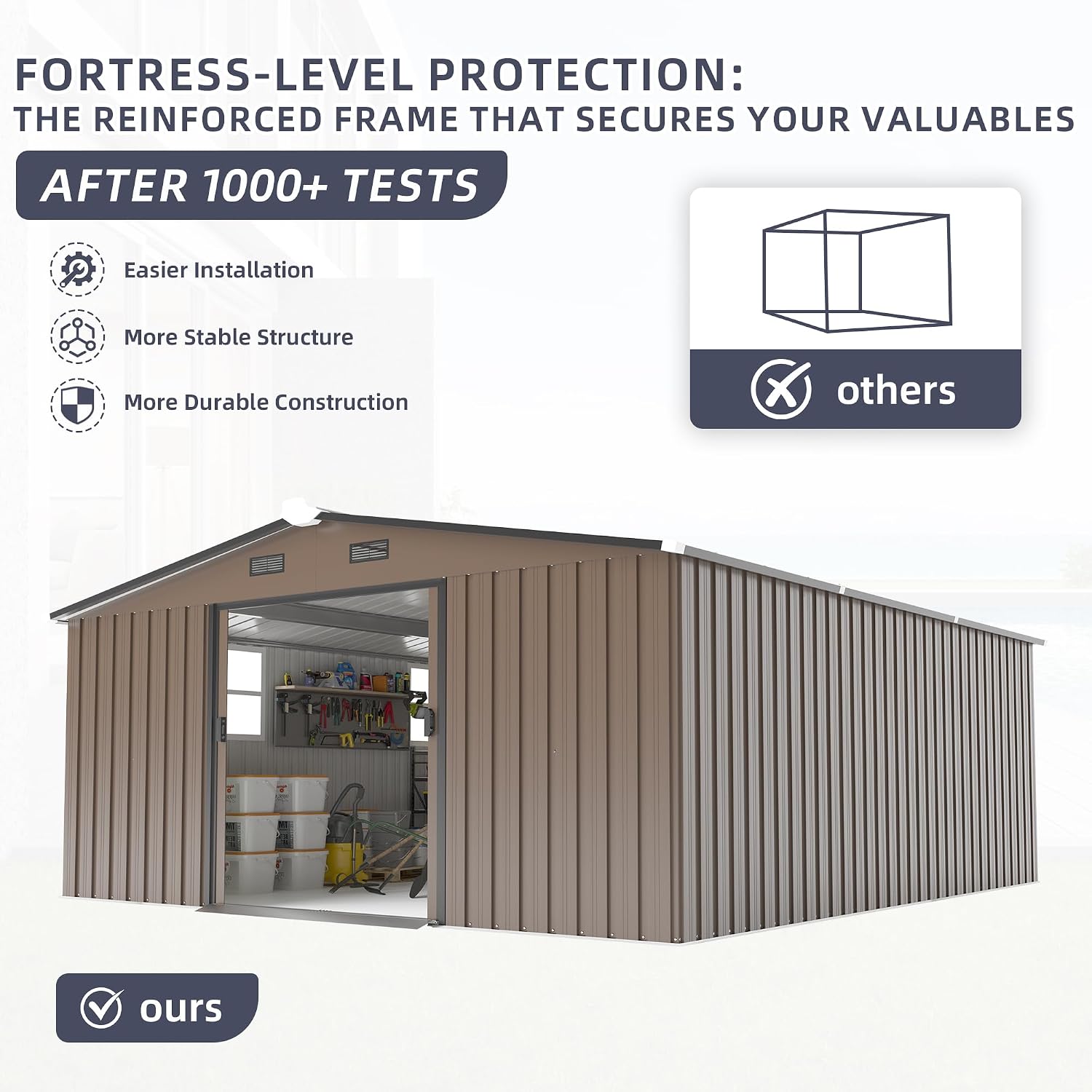 10x12 FT Outdoor Metal Storage - đánh giá và giá Garden Tools