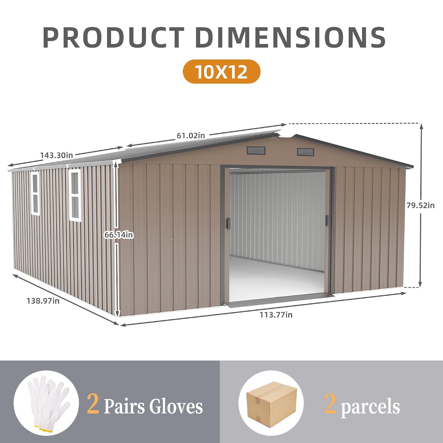 10x12 FT Outdoor Metal Storage - đánh giá và giá Garden Tools