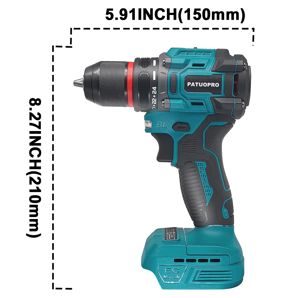 Brushless 10mm Electric Drill  - đánh giá và giá Brushless Cordless Electric Drill 18V