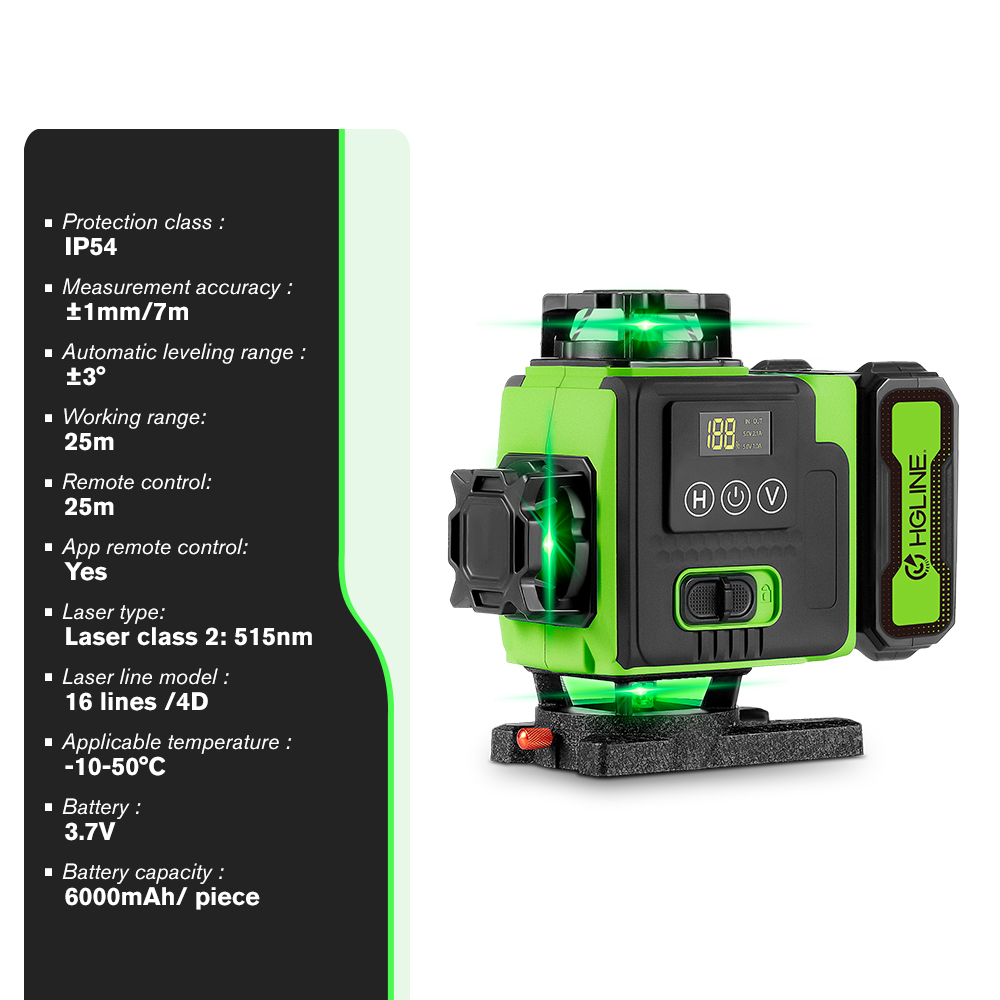 4D 16-line laser level, self-l - đánh giá và giá Laser Level 16 Lines 4D Green