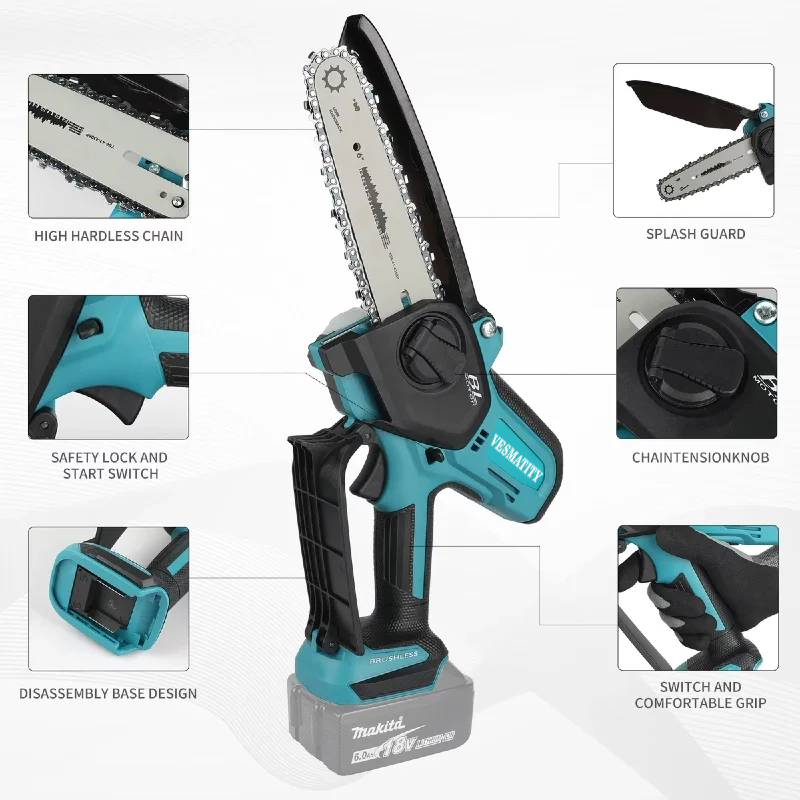 Electric 6-inch Logging Sawzal - đánh giá và giá Mini Electric Chainsaw 6 Inch
