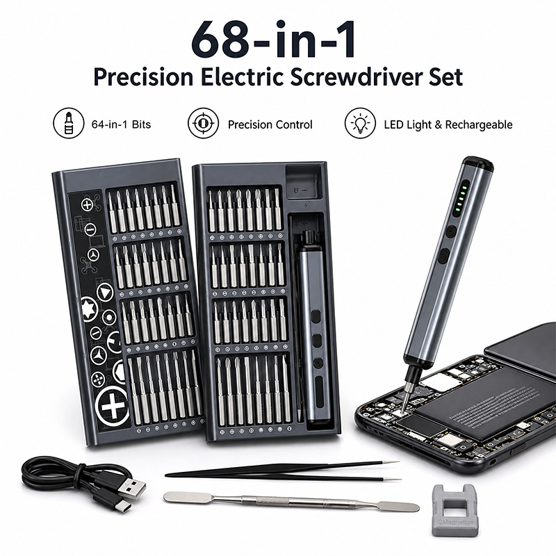 68 in 1 Precision Electric Scr - đánh giá và giá Electric Screwdriver Rechargeable Usb