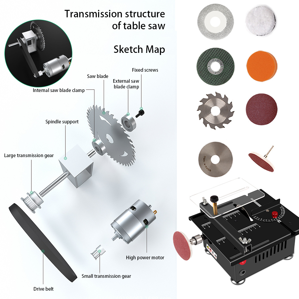 Precision Measuring Electric T - đánh giá và giá Mini Table Saw For Woodworking
