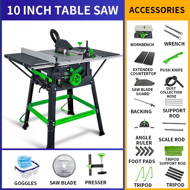 10 inches Table Saw 1800W High - đánh giá và giá Mini Table Saw For Woodworking